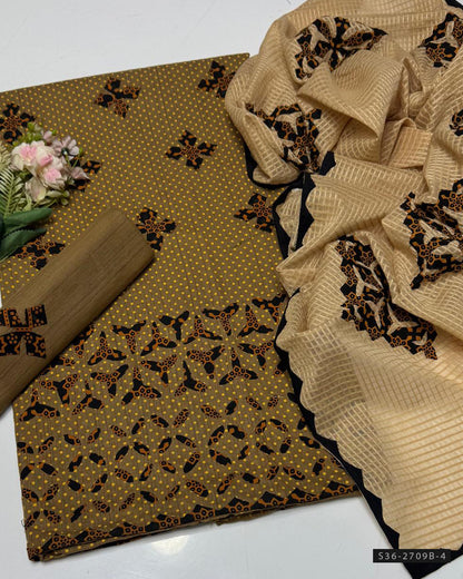 Handmade 3 PC Unstitched Khaddar Dress
