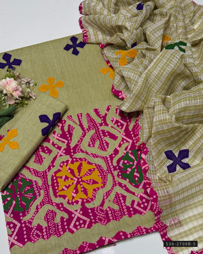 Handmade 3 PC Unstitched Khaddar Dress