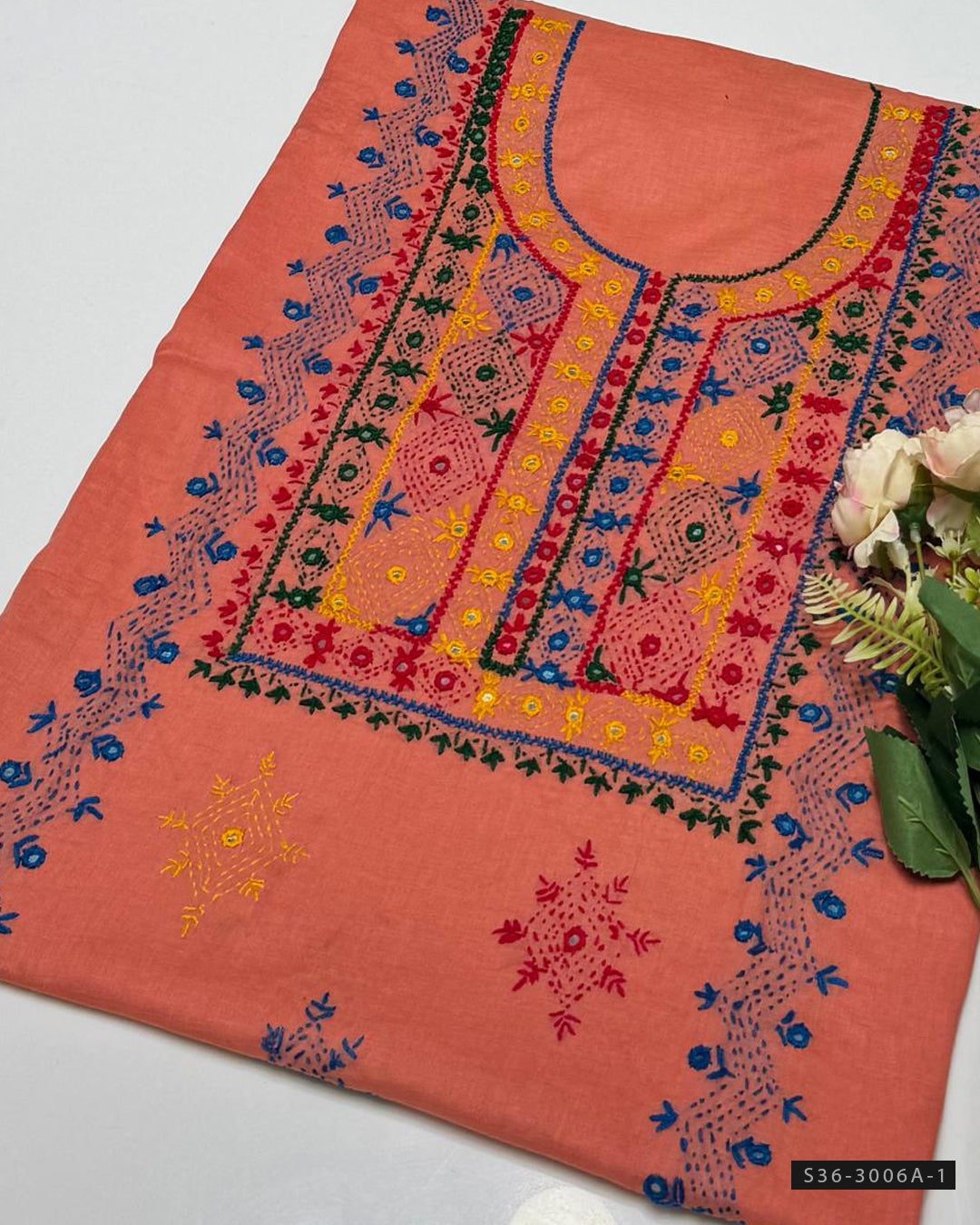Hand Embroidered Lawn Unstitched Shirt Collection