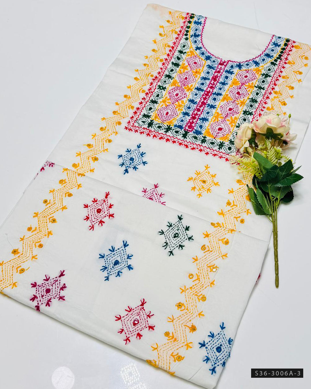Hand Embroidered Lawn Unstitched Shirt Collection