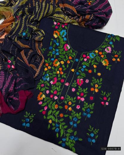 3 PC Unstitched Lawn Hand Embroidered Dress