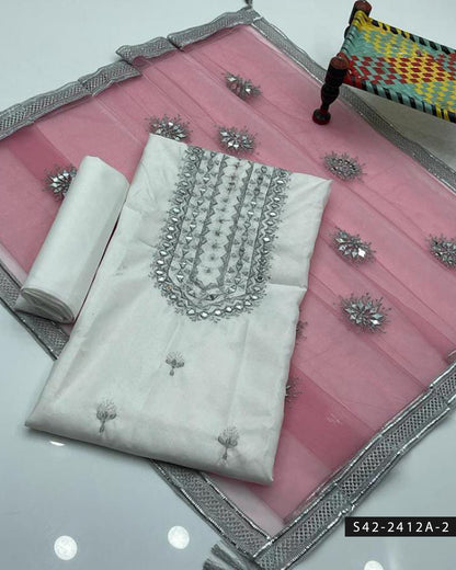 3 PC Unstitched Fancy Wear Dress Collection