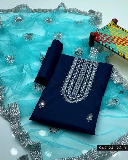 3 PC Unstitched Fancy Wear Dress Collection