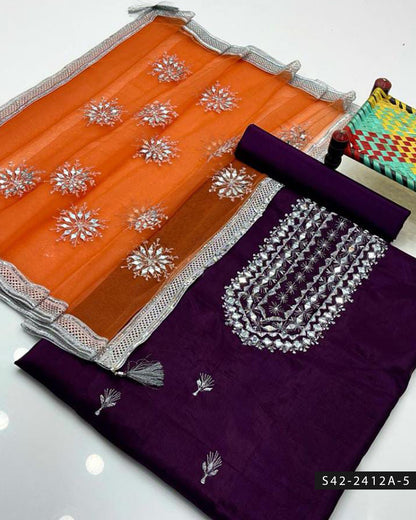 3 PC Unstitched Fancy Wear Dress Collection