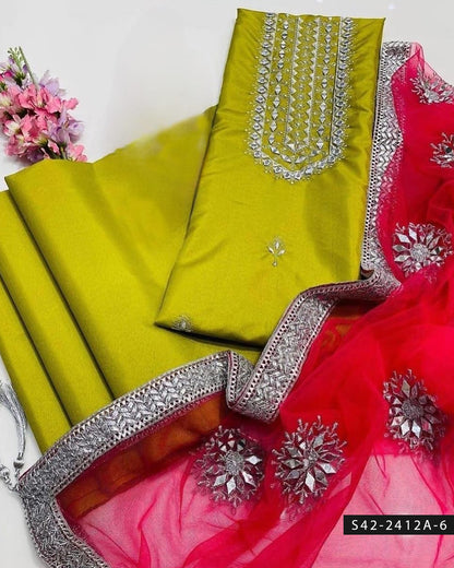 3 PC Unstitched Fancy Wear Dress Collection