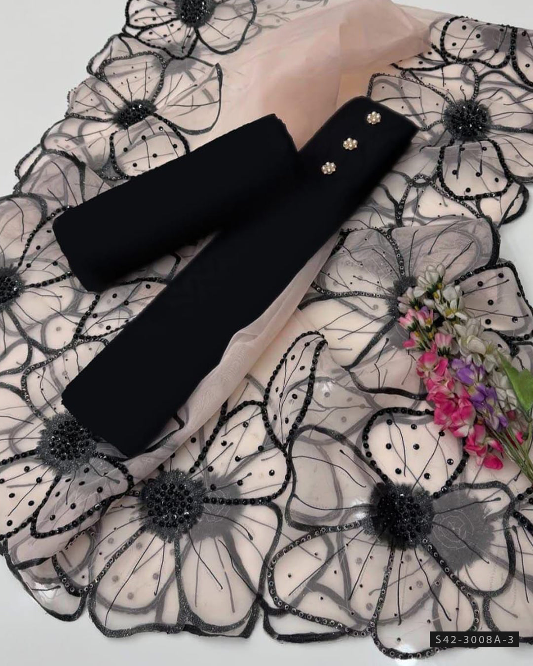 3 PC Unstitched Party Wear Dress Collection