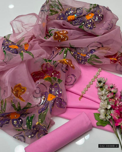 3 PC Unstitched Fancy Dress Collection