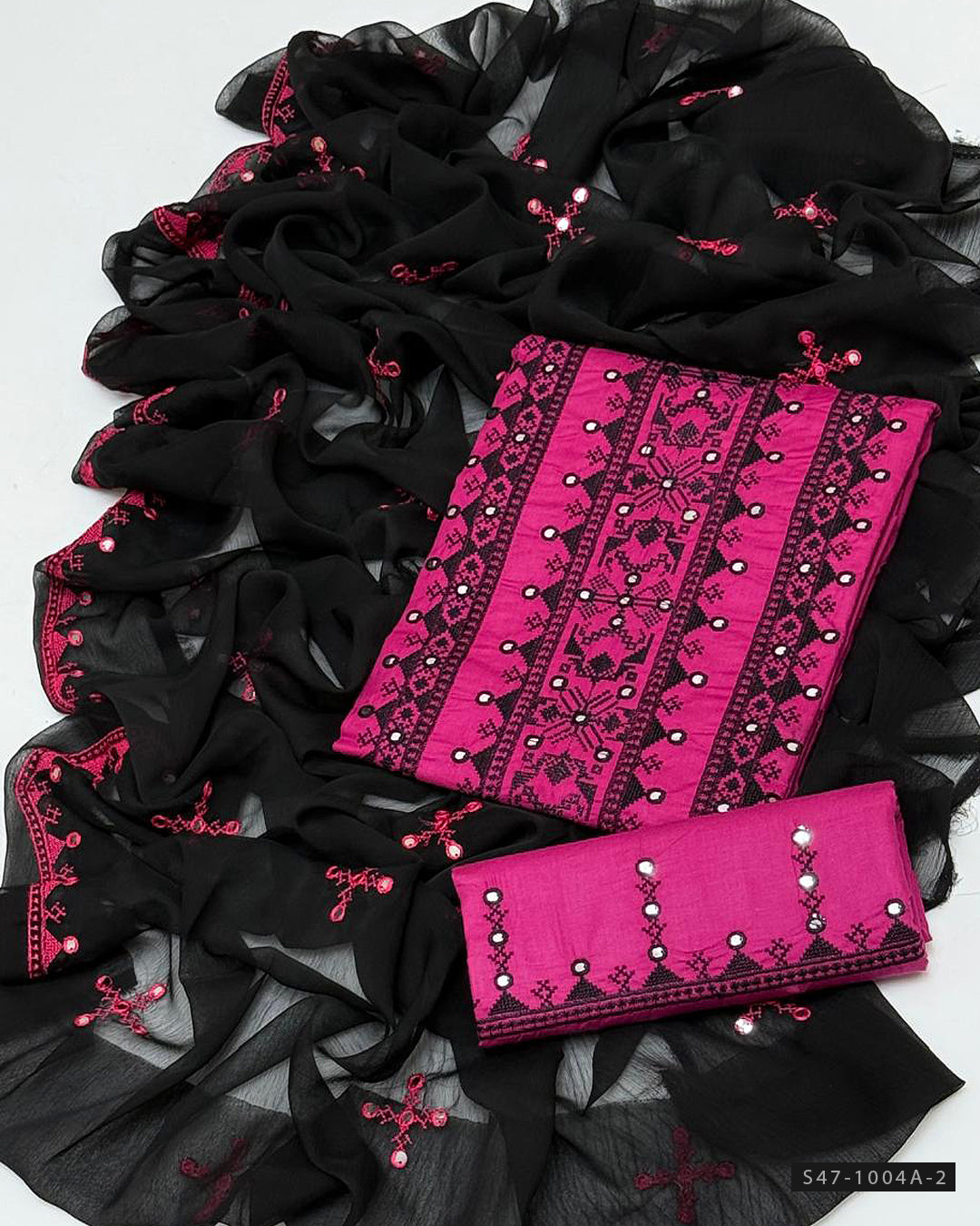 3 PC Unstitched Cotton Lawn Embroidered Dress Collection