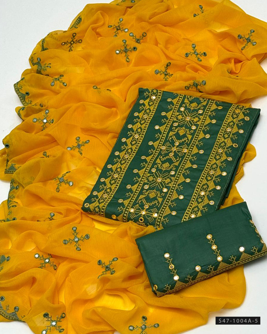 3 PC Unstitched Cotton Lawn Embroidered Dress Collection
