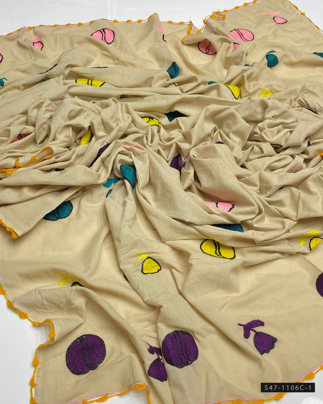 Handmade Embroidered Lawn Dupatta