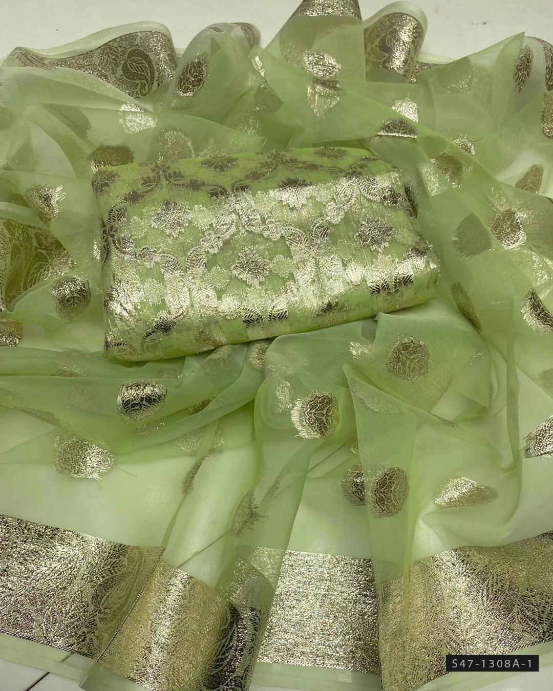 2 PC Unstitched Organza Dress