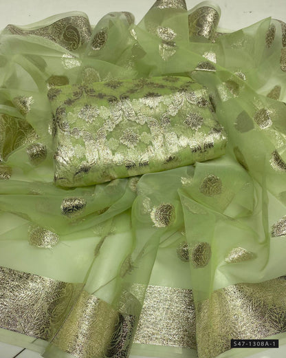 2 PC Unstitched Organza Dress
