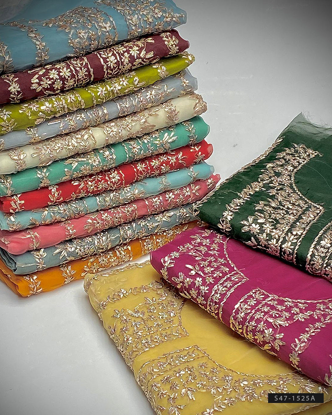 2 PC Hand Embroidered Gotta Work Organza Shirt & Dupatta