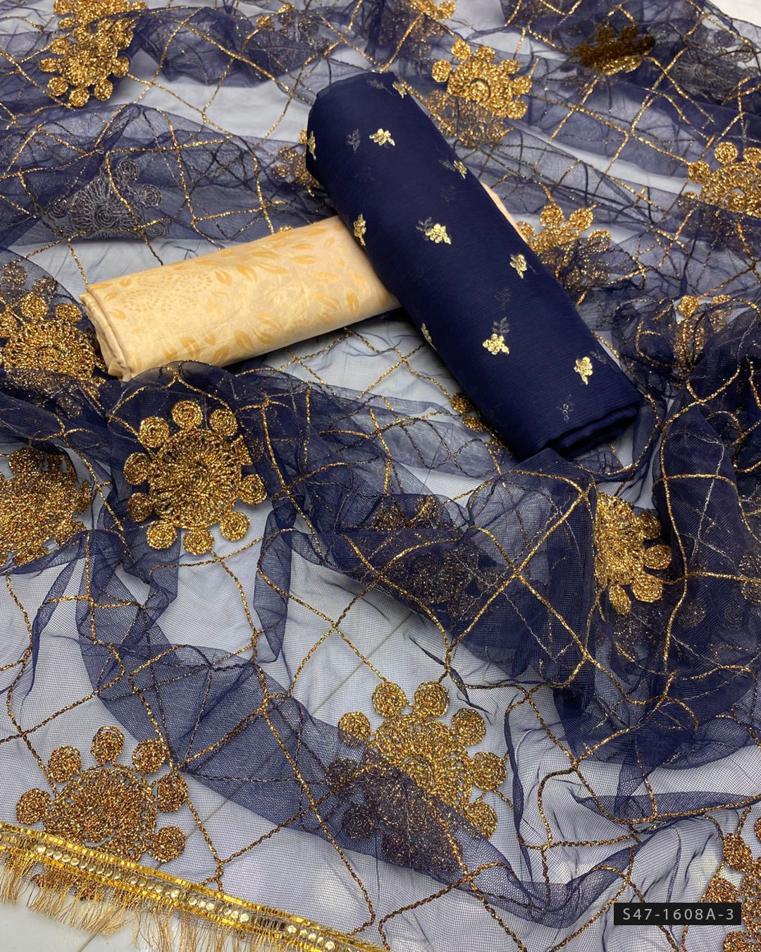 3 PC Unstitched Fancy Dress Collection