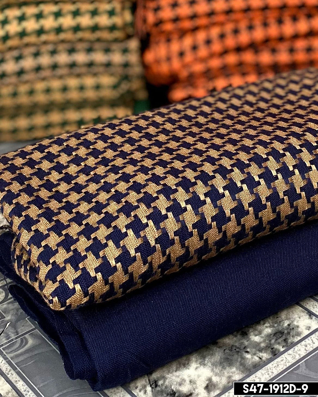 2 PC Unstitched Check Wool Dresses - S47