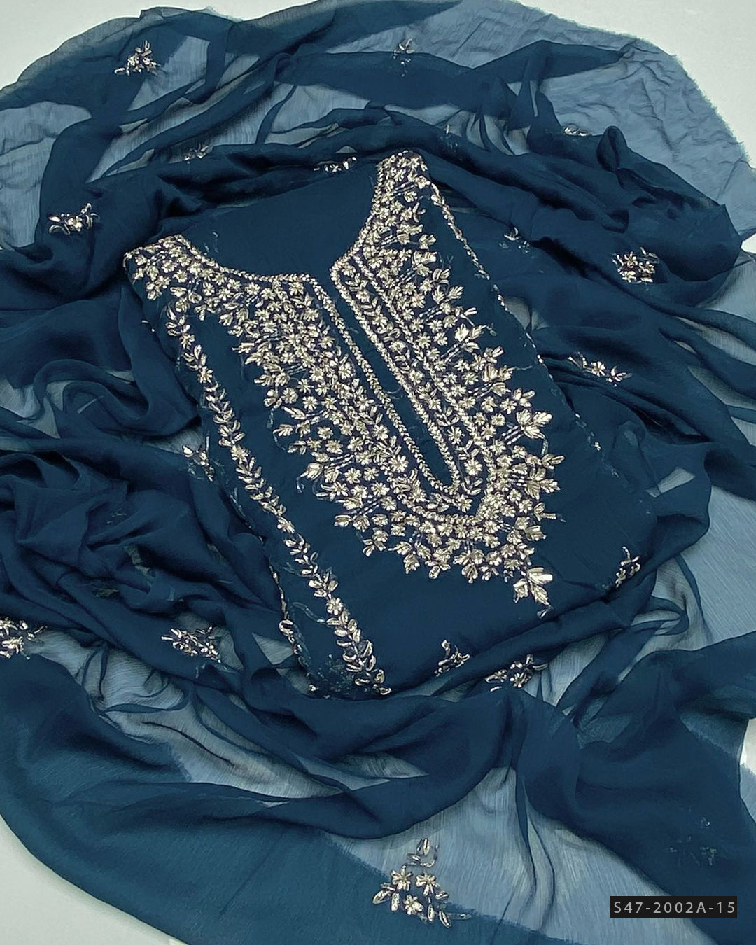 2 PC Unstitched Hand Embroidered Chiffon Collection