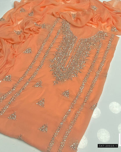 2 PC Unstitched Hand Embroidered Chiffon Collection
