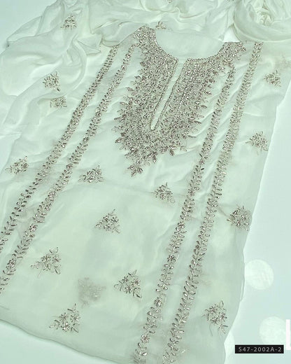2 PC Unstitched Hand Embroidered Chiffon Collection