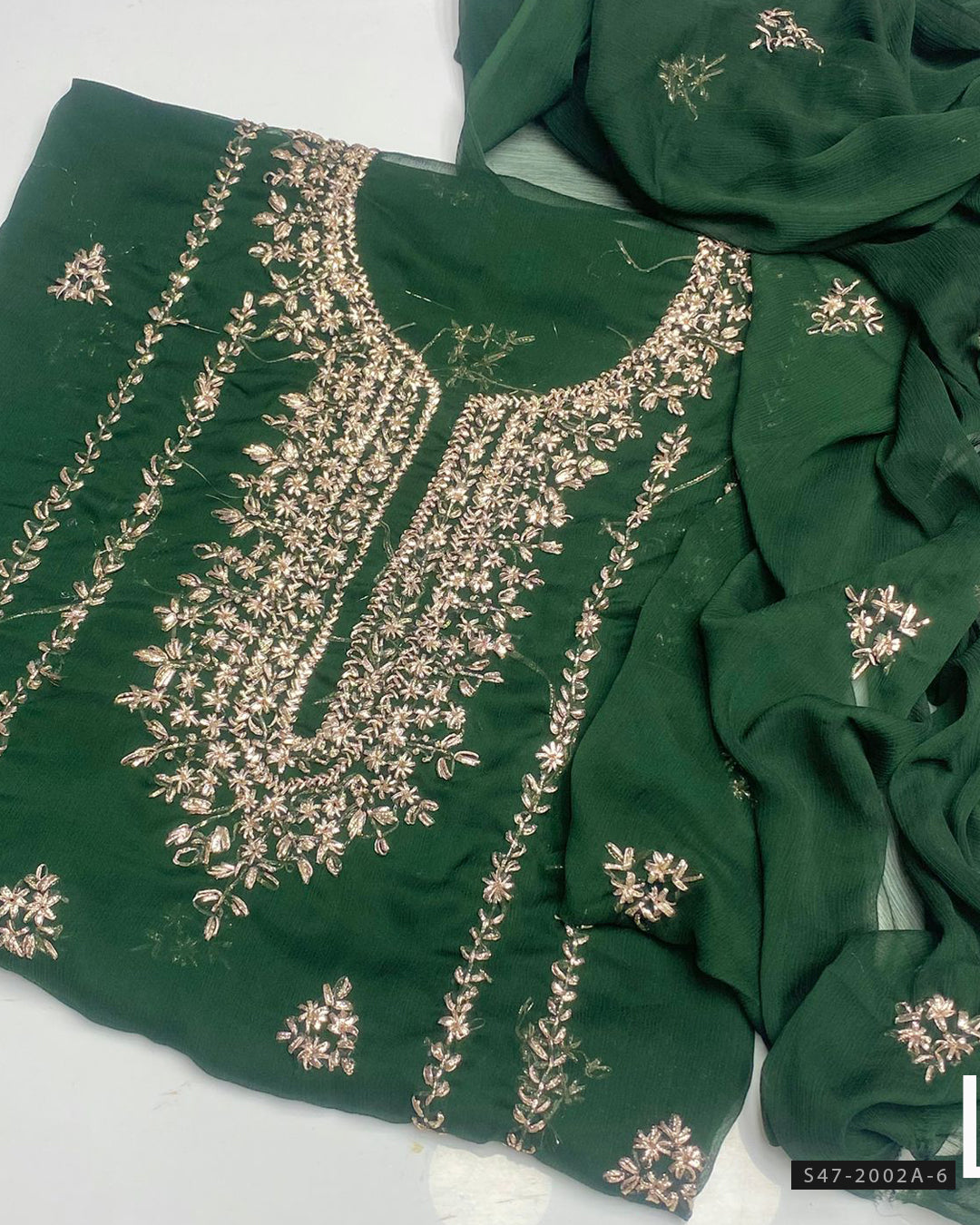 2 PC Unstitched Hand Embroidered Chiffon Collection