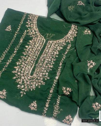 2 PC Unstitched Hand Embroidered Chiffon Collection