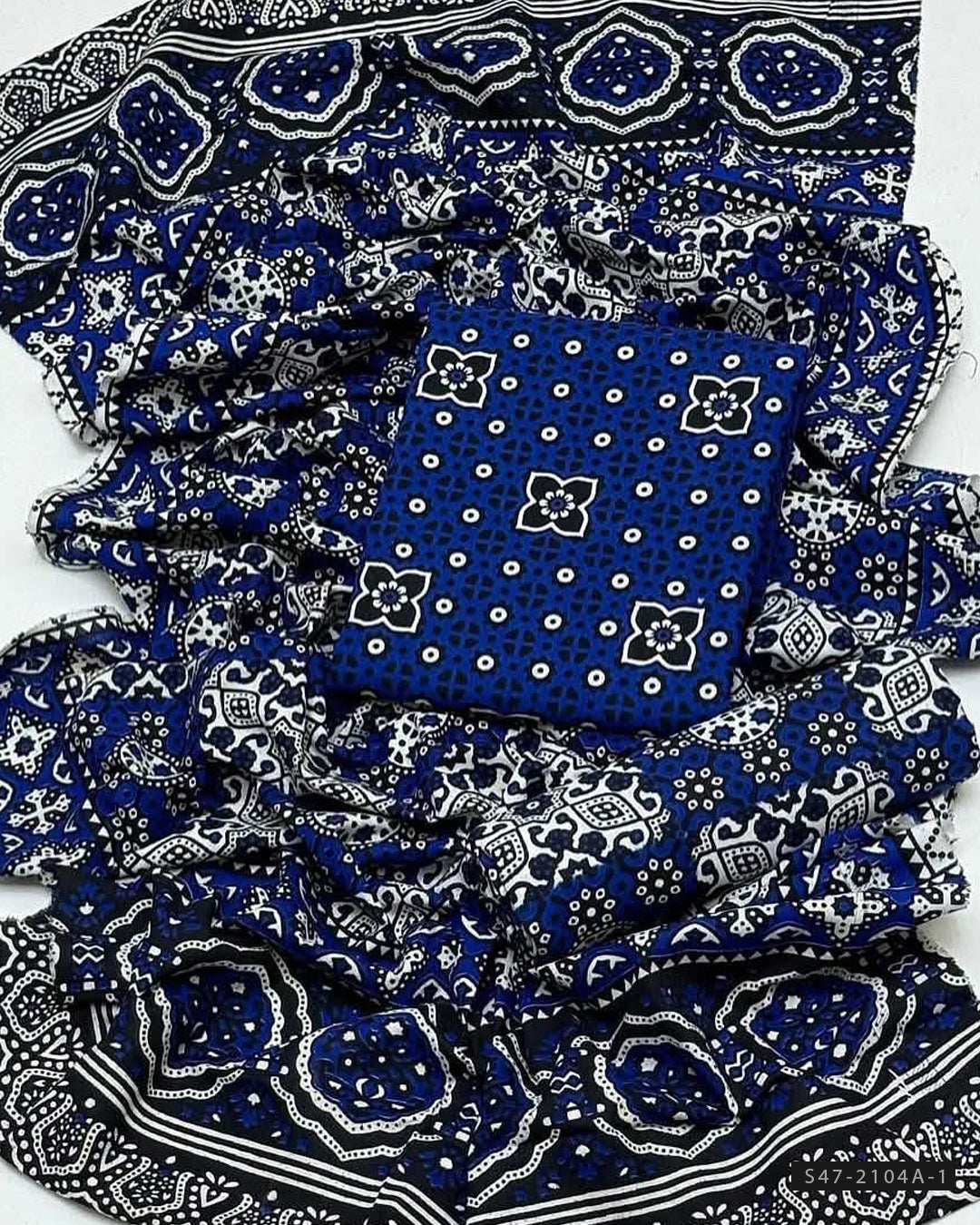 3 PC Unstitched Ajrak Cotton Lawn Dress Collection