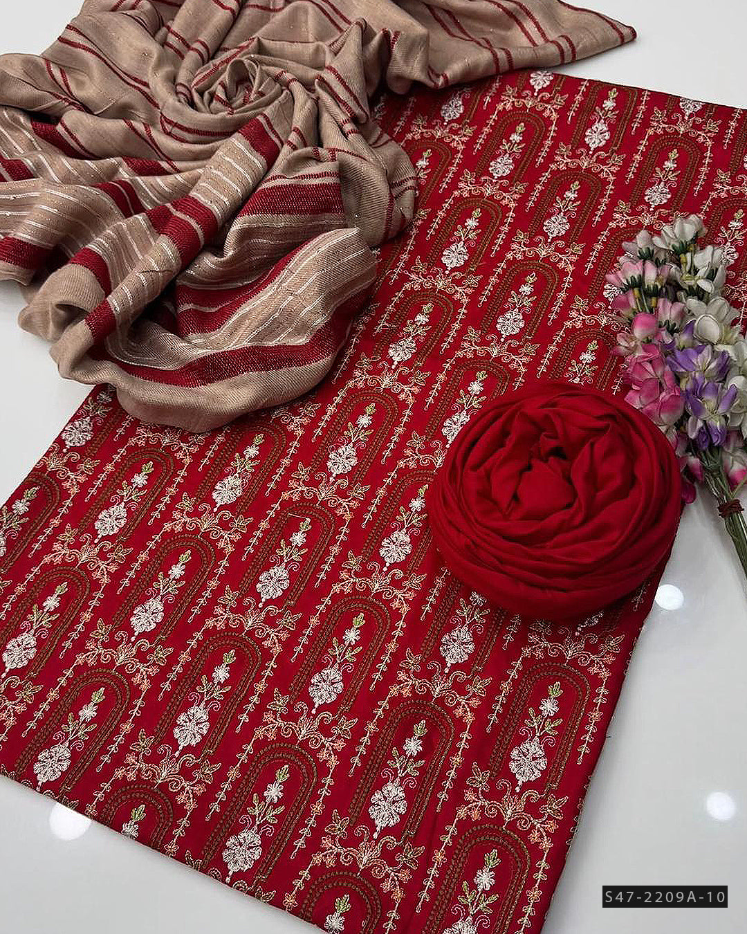 3 PC Unstitched Marina Linen Dress Collection
