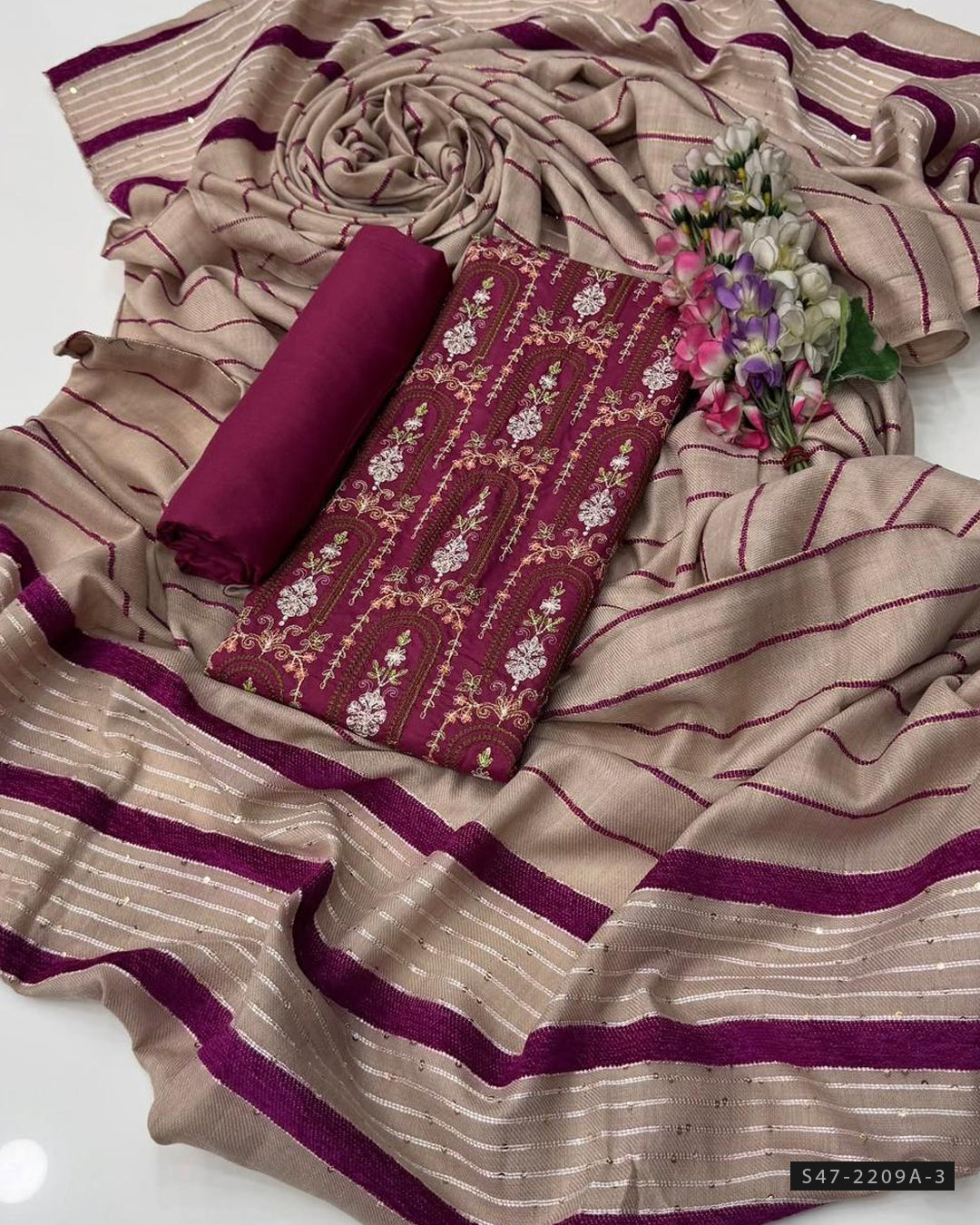 3 PC Unstitched Marina Linen Dress Collection
