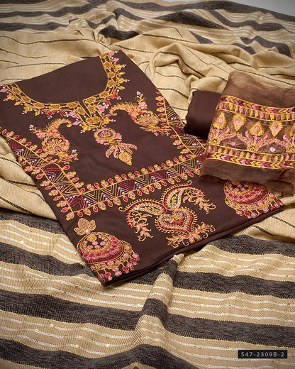 3 PC Unstitched Marina Linen Dress Collection