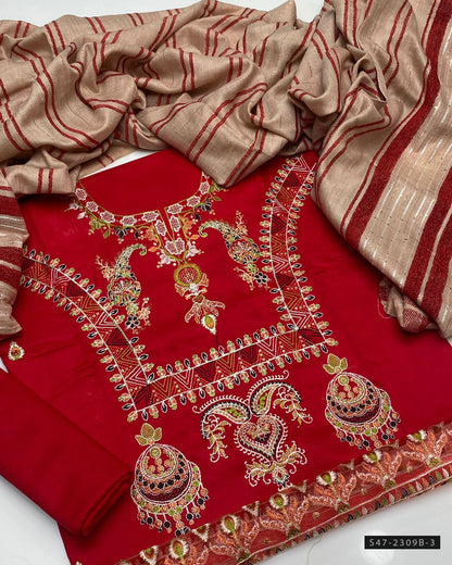 3 PC Unstitched Marina Linen Dress Collection