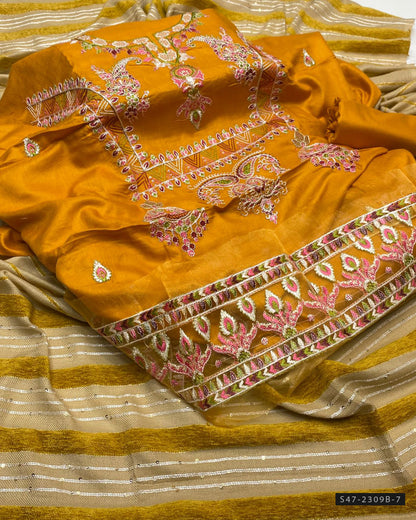 3 PC Unstitched Marina Linen Dress Collection