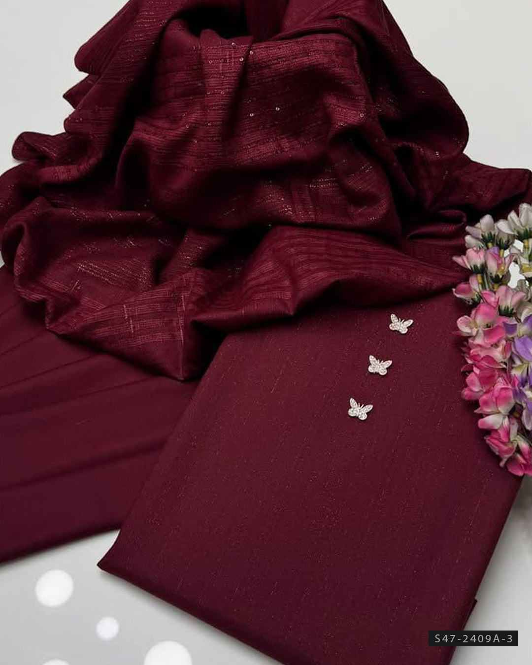 3 PC Unstitched Dhanak Dress Collection