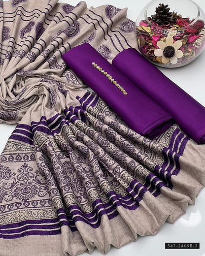 3 PC Unstitched Dhanak Marina Dress Collection