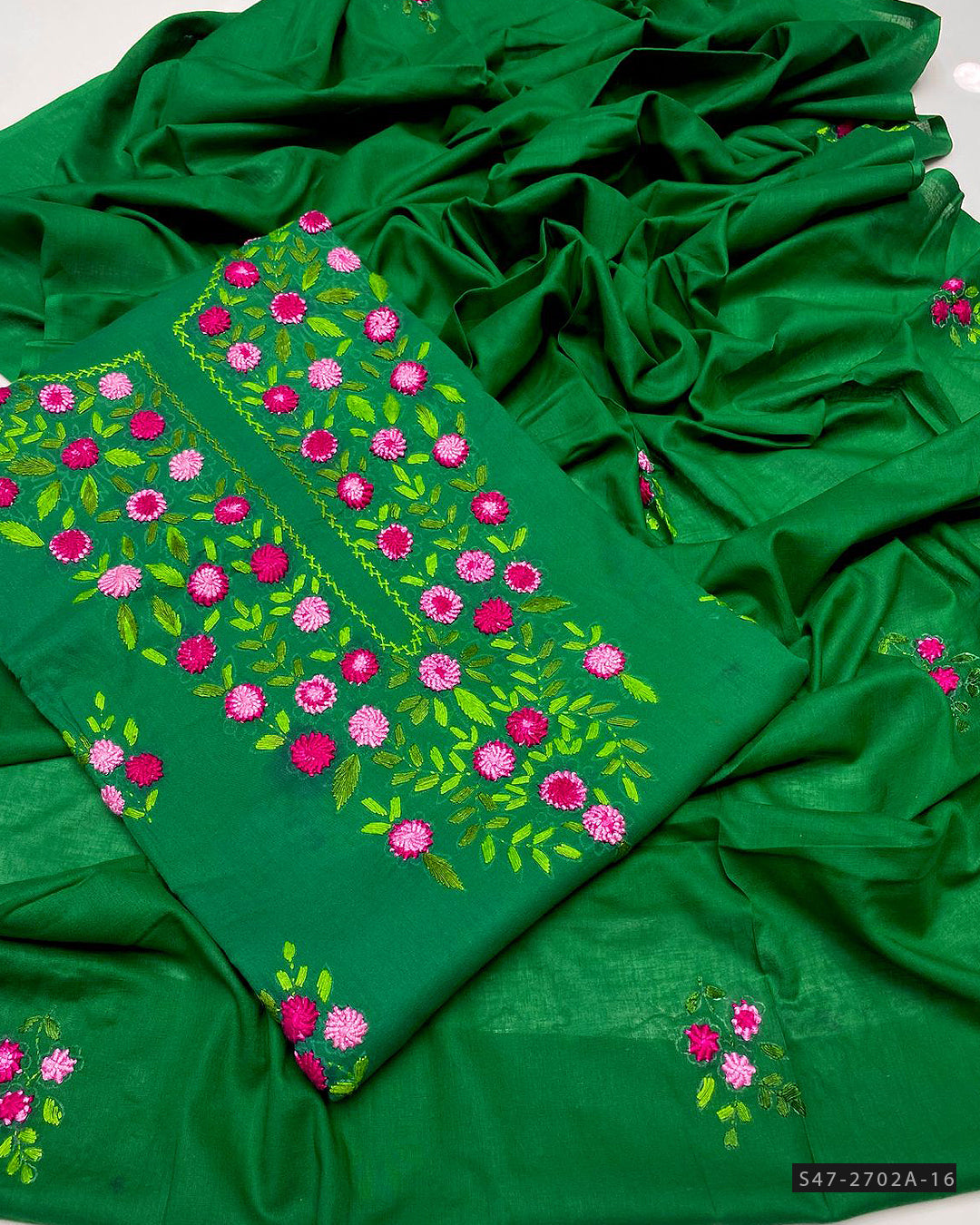 3 PC Unsticthed Hand Embroidered Lawn Collection