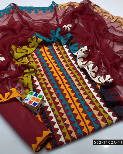 Handmade 3 PC Unstitched Lawn Dress