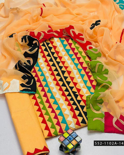 Handmade 3 PC Unstitched Lawn Dress