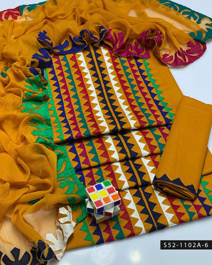 Handmade 3 PC Unstitched Lawn Dress