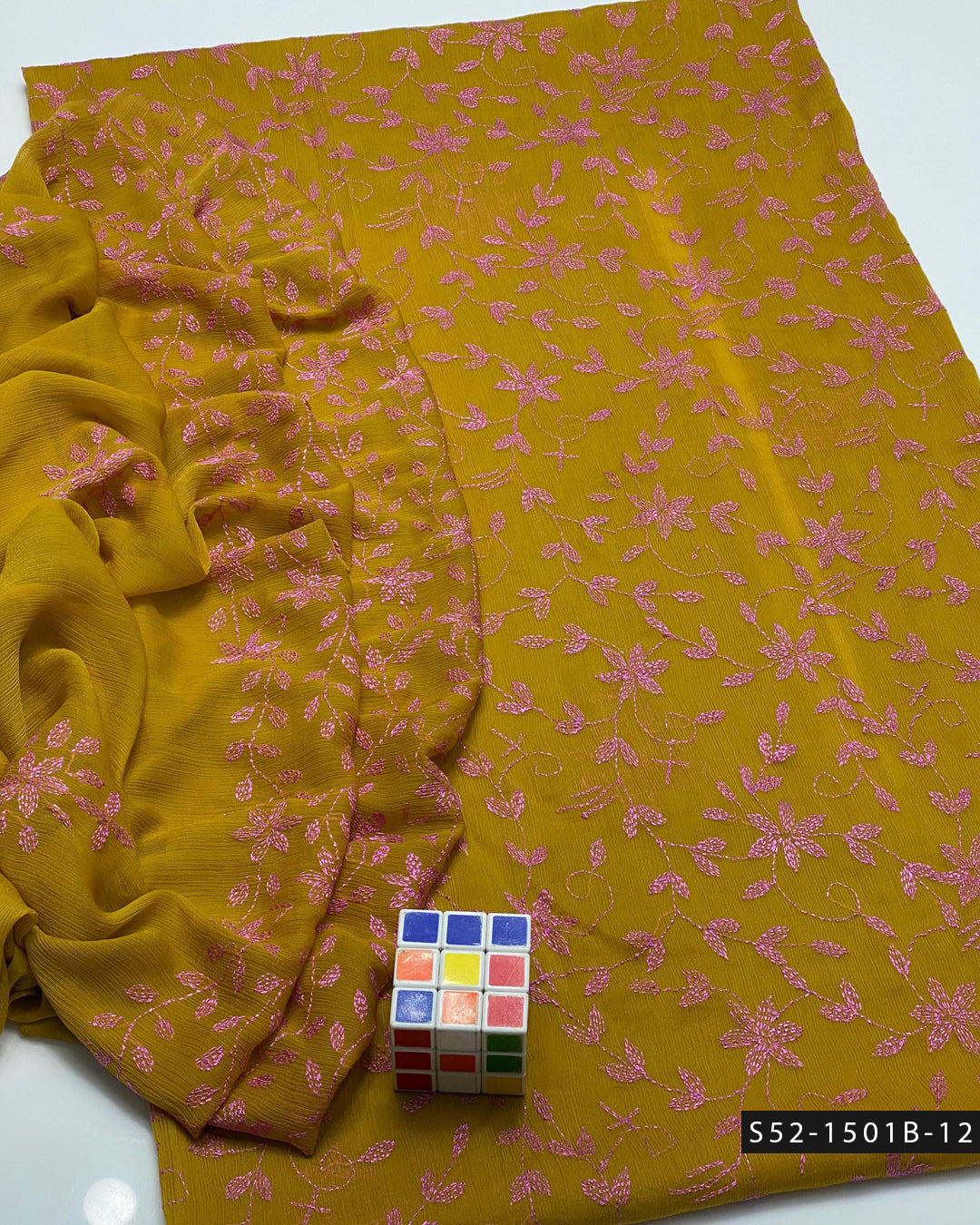 2 PC Unstitched Bamber Chiffon Dress