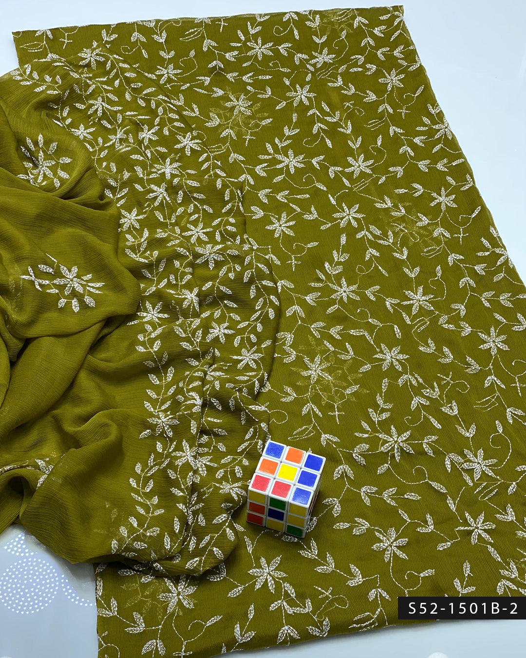 2 PC Unstitched Bamber Chiffon Dress