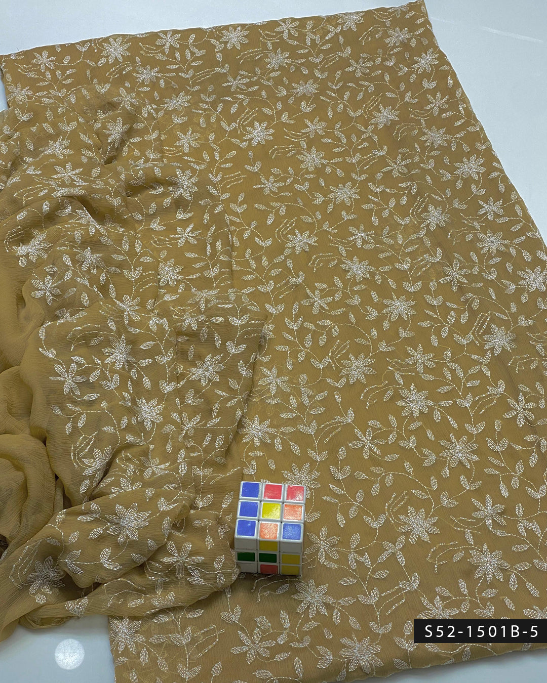 2 PC Unstitched Bamber Chiffon Dress