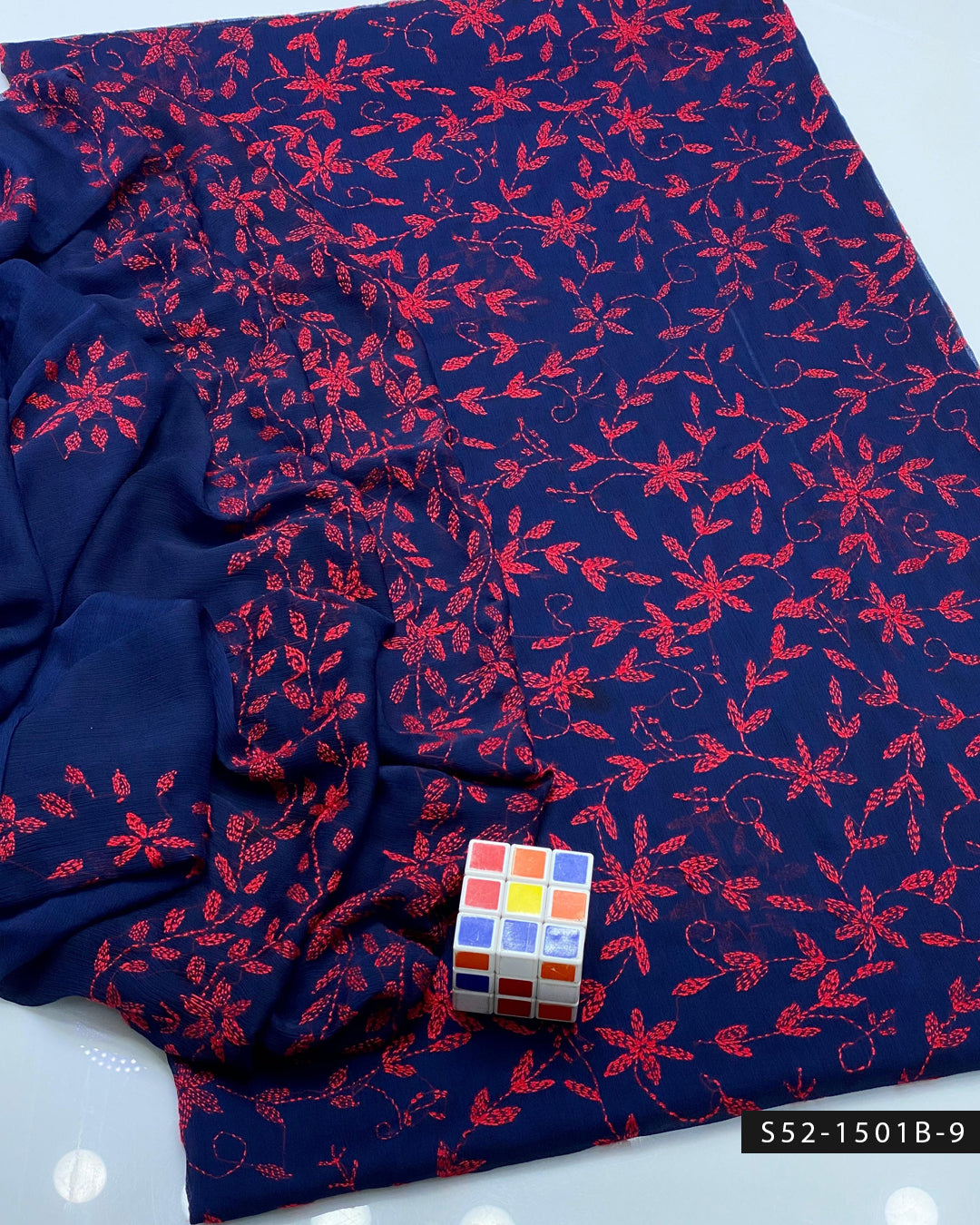 2 PC Unstitched Bamber Chiffon Dress