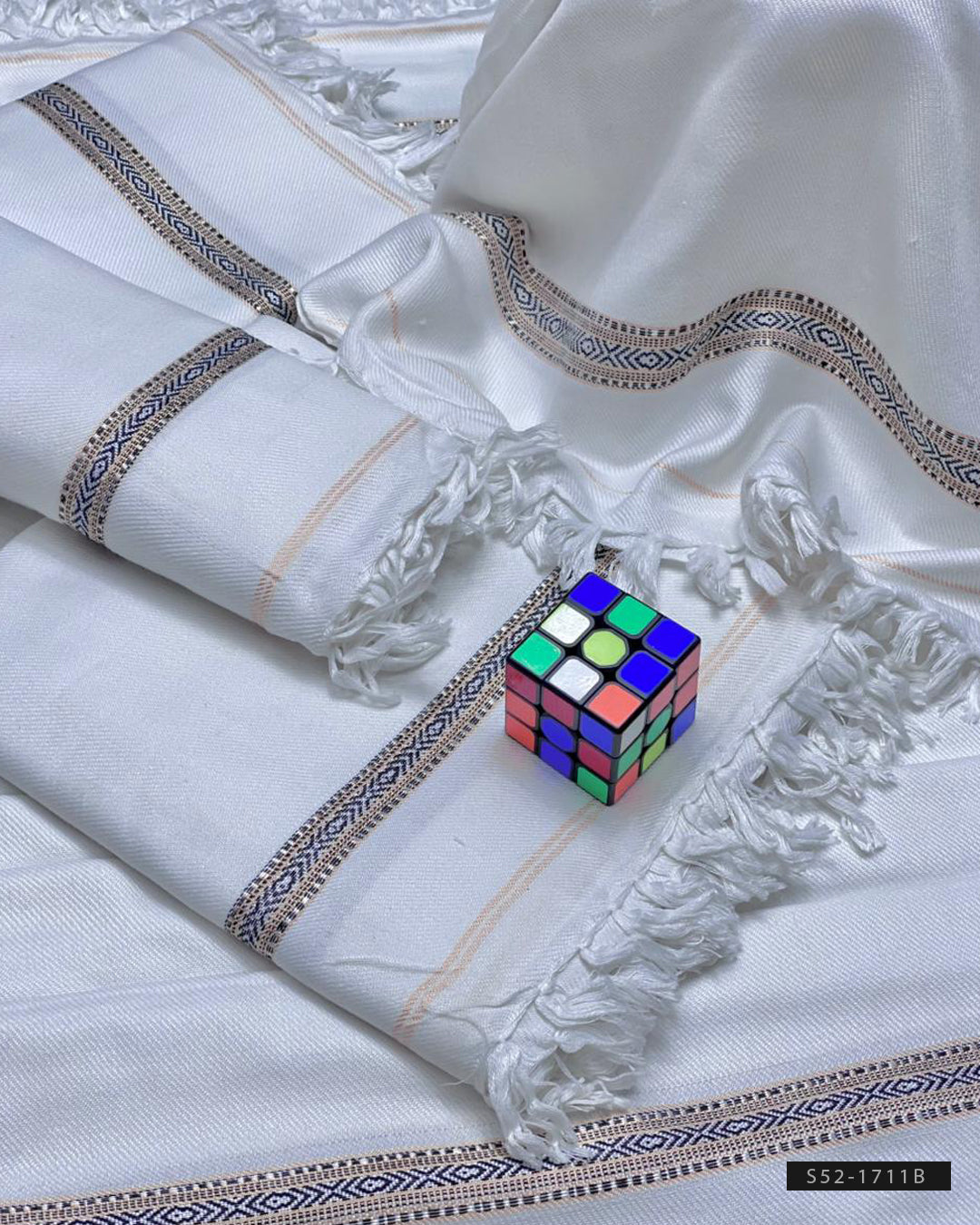 Pure Wool White Winter Men’s Shawl