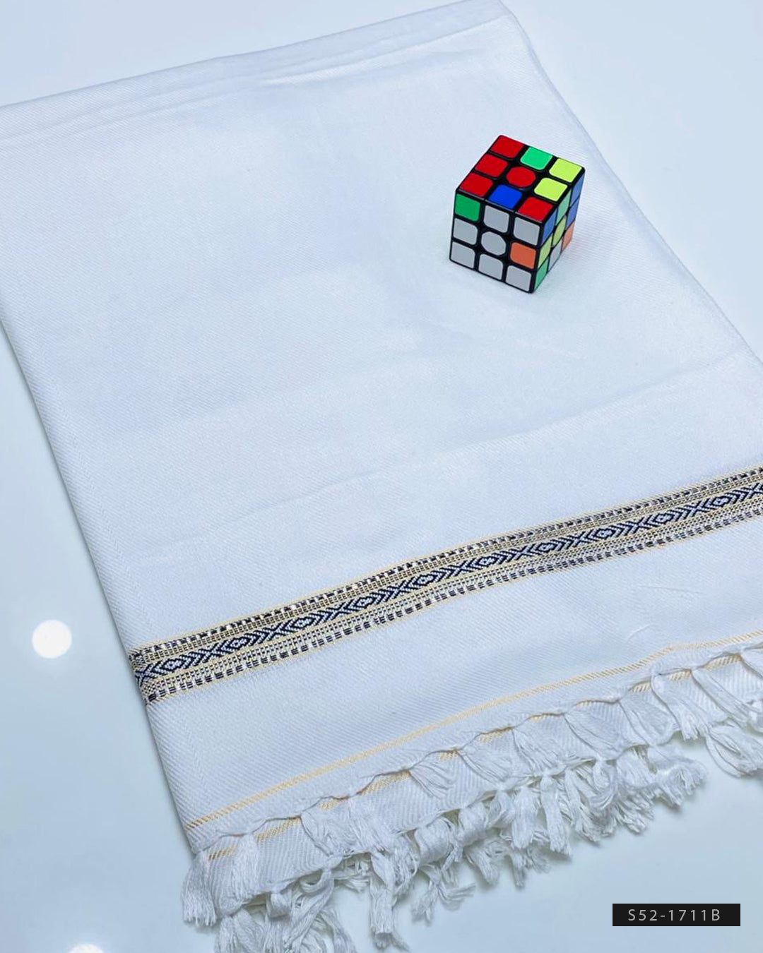 Pure Wool White Winter Men’s Shawl