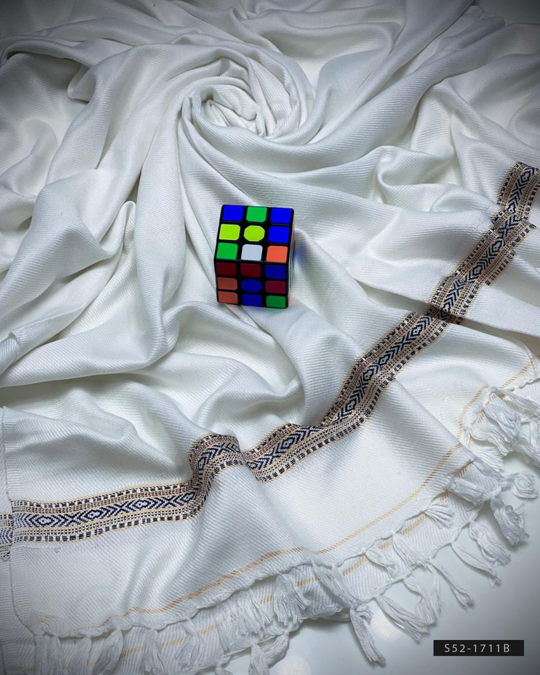 Pure Wool White Winter Men’s Shawl