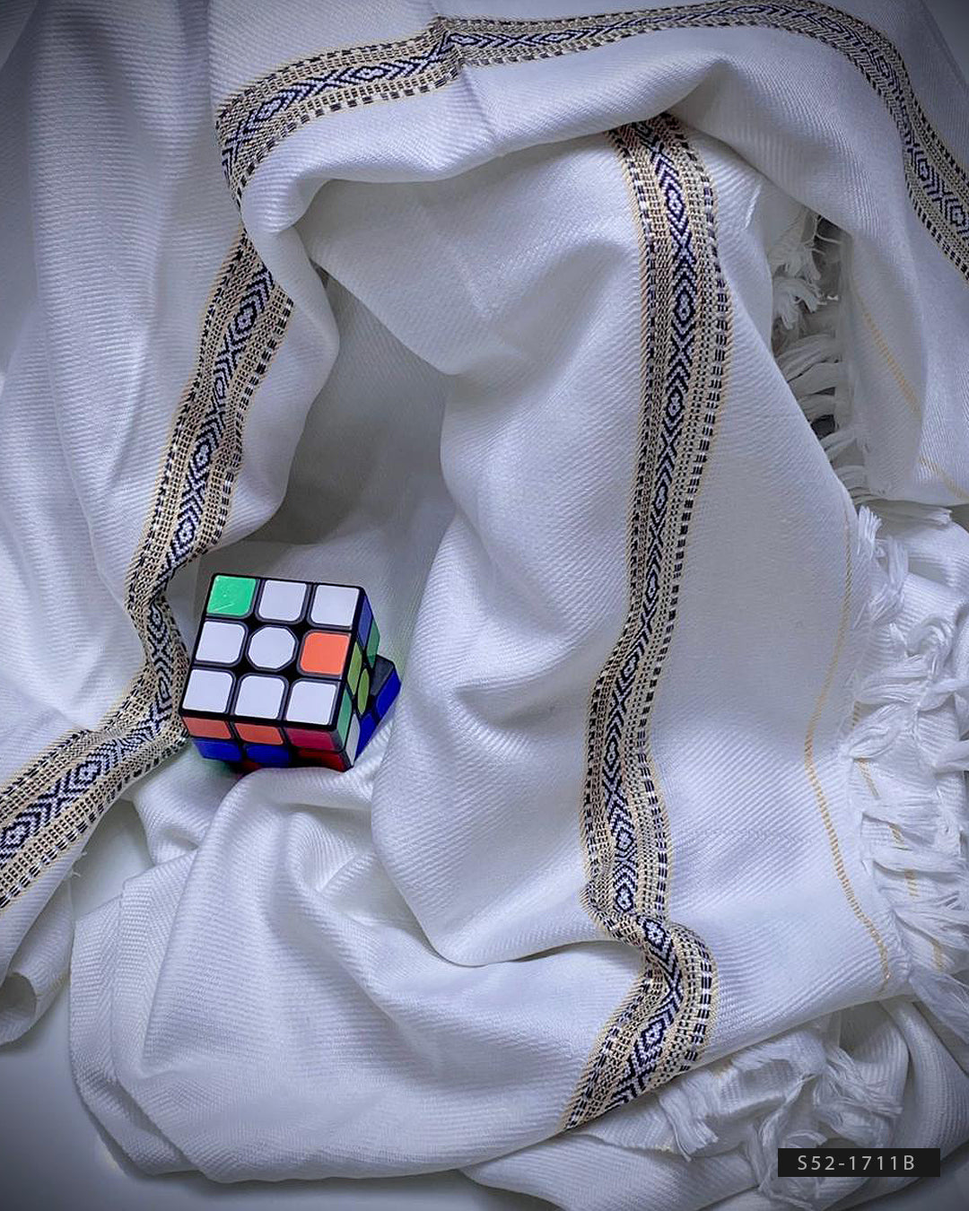 Pure Wool White Winter Men’s Shawl