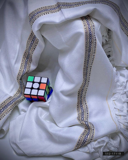 Pure Wool White Winter Men’s Shawl