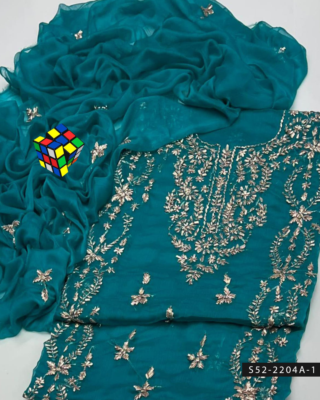 2PC Handmade LCD Gotta Work Dress with Panel Embroidery