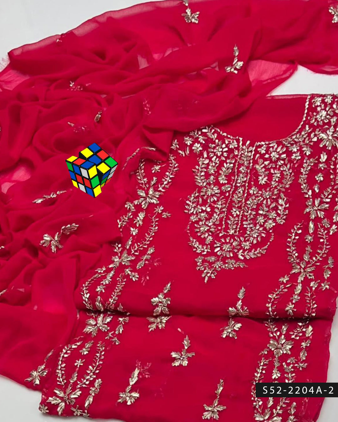 2PC Handmade LCD Gotta Work Dress with Panel Embroidery