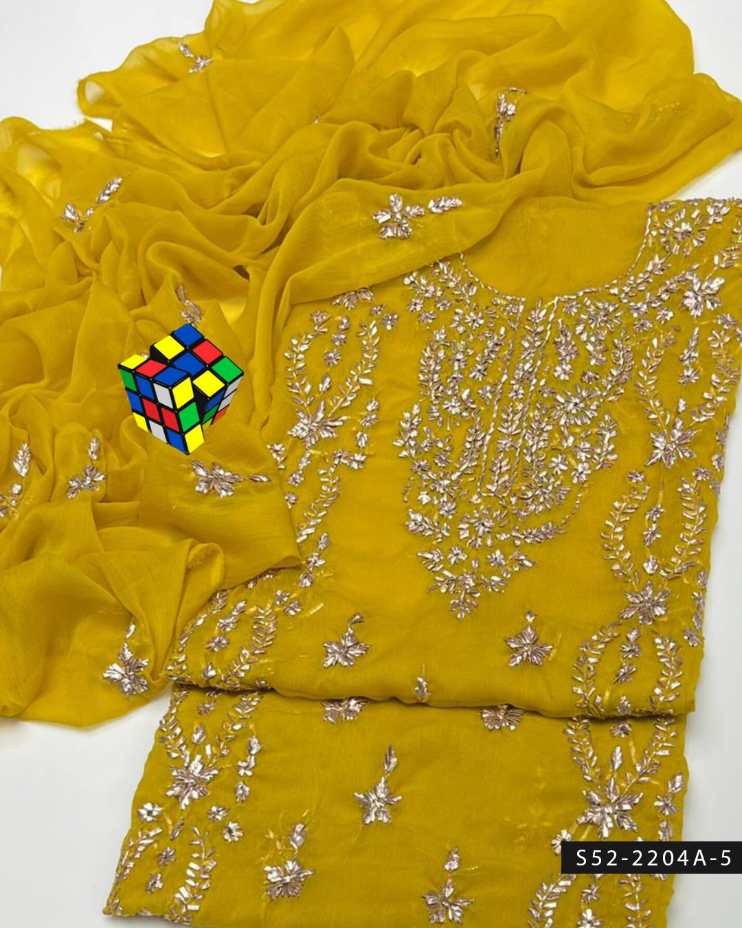 2PC Handmade LCD Gotta Work Dress with Panel Embroidery