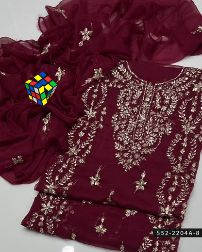 2PC Handmade LCD Gotta Work Dress with Panel Embroidery