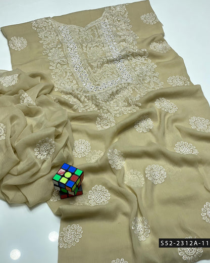 Handmade 2 PC Unstitched Bamber Chiffon Dress Collection